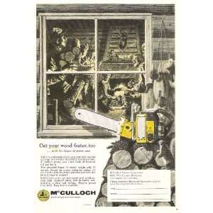  McCulloch Chain Saw 1956 Original Advertisement 