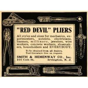  1917 Ad Smith Hemenway Red Devil Pliers Hardware Tools 