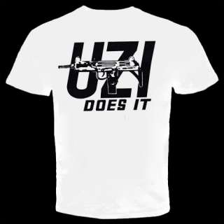 Uzi does it Military Army Marines IDF Funny T shirt  