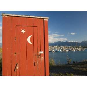  Outhouse and Boat Harbor, Homer, Kenai Peninsula, Alaska 