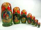 Russian Matryoshka Nesting Doll Fairy Tale 7 Piece 9 tall