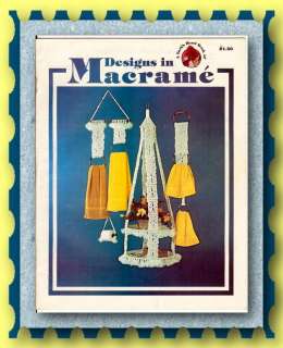DESIGNS in MACRAME Book by Turks~15 Patterns~WALL HANGINGS LAMP 