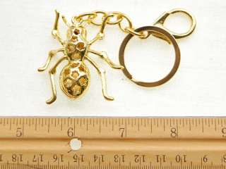 Gold Tone Peridot Green Crystal Body Ant Insect Bug Rhinestone Accent 