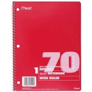  11 Pack MEAD PRODUCTS NOTEBOOK SPIRAL SINGLE SUBJECT 70CT 