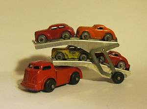 VINTAGE BARCLAY CAR TRANSPORT WITH CARS ***NICE ORIGINAL CONDITION 