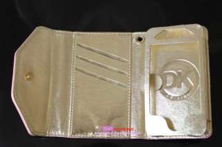 Gold Elegant Luxury Leather Card Holder Wallet Bag Case Cover iphone 4 