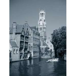  Belfry and Canal, Bruges, Belgium Premium Photographic 