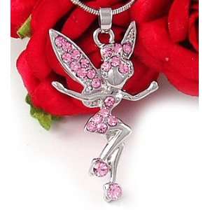  Pink Fairy Tinkerbell Pendant Necklace n514 Everything 