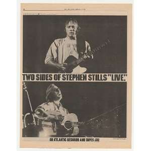 1976 Stephen Stills Live Atlantic Record Photo Print Ad (Music 