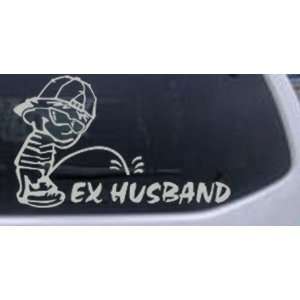 Pee on Ex Husband Funny Car Window Wall Laptop Decal Sticker    Silver 