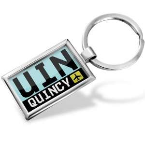 Keychain Airport code UIN / Quincy country: United States   Hand 