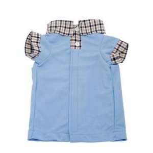   Out Polo Shirt Blue with A Plaid Collar Extra Small
