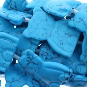 Synthetic Turquoise Matrix  Bear Carved   30mm Height, 23mm Width, No 
