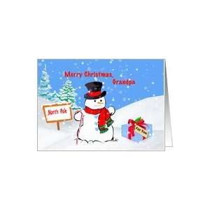  Christmas, Grandpa, Snowman, Gift, Snow Card Health 