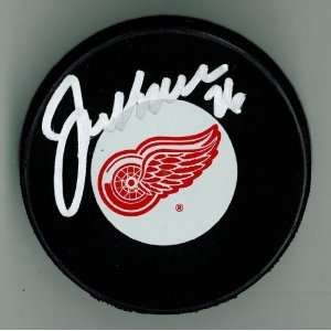  Joe Kocur Autographed Detroit Red Wings Puck Sports 