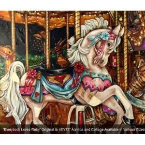  Carousel Series, Ruby Anniversary Greeting Cards   Set of 