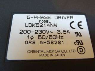Oriental Vexta 5 Phase Driver Servo UDK5214NW working  