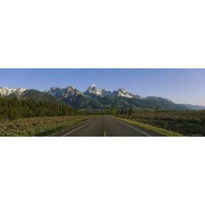 Two Lane Highway on a Landscape, Teton Park Road, Grand Teton National 