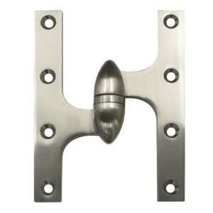   Chrome 6 x 4 1/2 Olive Knuckle Brass Hinge (Right)