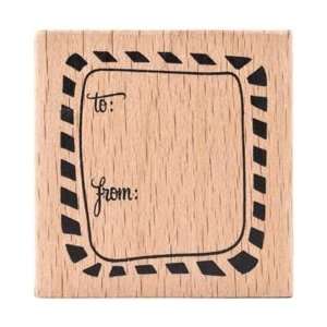  American Crafts Mounted Rubber Stamp 2X2 To And From; 3 
