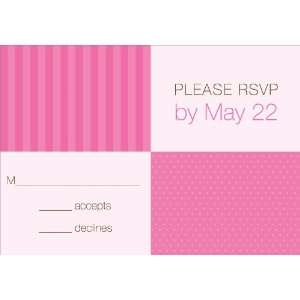  3 Squares Kitchen Shower Pink & Chocolate Response Cards 