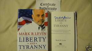 SIGNED BOOK Liberty and Tyranny Mark R. Levin HC 1ST DJ 9781416562856 