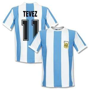    1978 Argentina Home Retro Shirt + Tevez 11