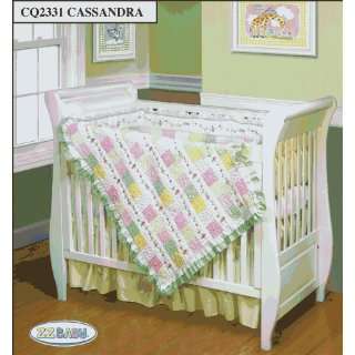 Cassandra Pastel patchwork Girl 4 piece baby crib bedding set, Yellow 