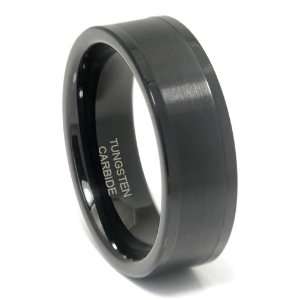 Black Tungsten Carbide Mens Ladies Unisex Ring Wedding Band 8MM (5/16 