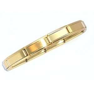   Brushed Matte All Gold Tone Super Link Italian Charm Bracelet: Jewelry
