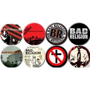  Set of 8 BAD RELIGION Pinback Buttons 1.25 Pins / Badges 