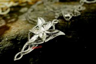 LOTR Arwen Evenstar Platinum Plated Necklace Pendant Chain Free  