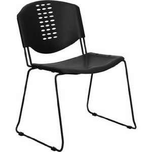  Black Plastic Stack Chair With Black Powder Coated Frame 