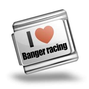  Italian Charms Original I Love banger racing Bracelet 