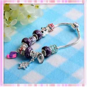   Dot Big Beads Colorful Rhinestone Xmas Chain Bracelet Bangle P1252