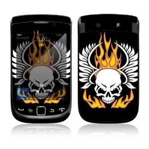  BlackBerry Torch 9800 Decal Skin   Flame Skull Everything 