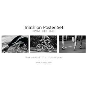  Triathlon Poster Set   Three 11 X 17 Posters