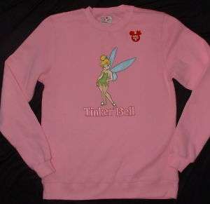 New NWT Disney womens pink sweatshirt Tinkerbell XS  