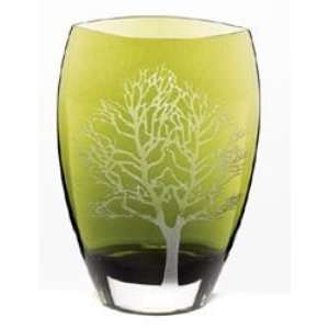  Tree of Life 12 Inch High Polish Glass Olive Vase: Patio 