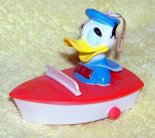 Vintage Kohner Donald Duck Tricky Rider Boat Toy Pull String Action 