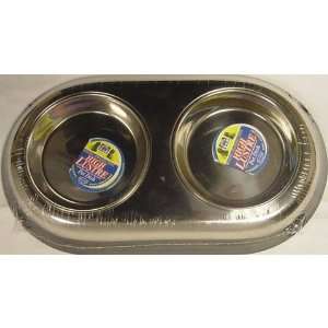  Non skid Double Diner Hi Luster Stainless Pet Dish Toys & Games