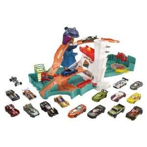 Hot Wheels Sharkbite Bay Track Playset with 18 Cars Toys 