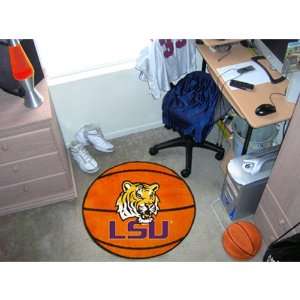   State Fightin Tigers NCAA Basketball Round Floor Mat (29) LSU Logo
