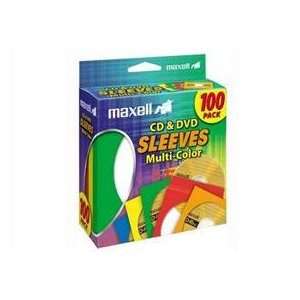 MAXELL Multi Color Cd/Dvd Sleeves 100pk Protect Store & Share Your 