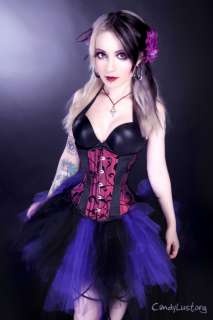 Purple Black Prom Trashy Formal Bustle Goth Tulle Skirt  