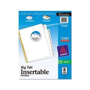   BIG TAB DIVIDERS, CLEAR TABS, 8 TAB, LETTER, WHITE