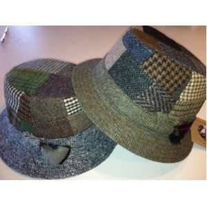  Irish Made Tweed Walking Hat   Patchwork   Medium 