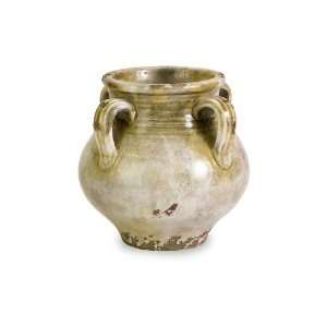  9h Traditional Weathered African Decorative Clay Vase 