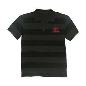   Flag Sports Toyota Racing Mens Embroidered Striped Polo   TOYOTA Large