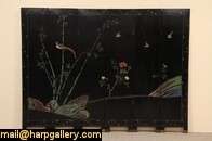 lovely 1930s six panel screen is traditional Coromandel, many 